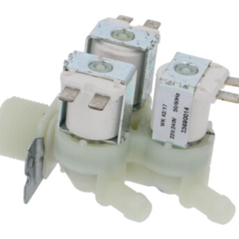 Horeca Parts - Elektrozawór 3-drożny prosty 220/240V 50/60Hz - maksymalna temperatura 90°C wlot 3/4" - trzy wyloty ø 10,5 mm - zmywarki gastronomiczne Silanos, Comenda