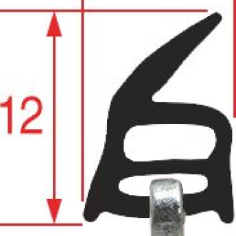 Horeca Parts - Uszczelka 380x340mm / wymiar profilu 12x10 mm / 4 klipsy mocujące / 4-stronne - Piece Lainox