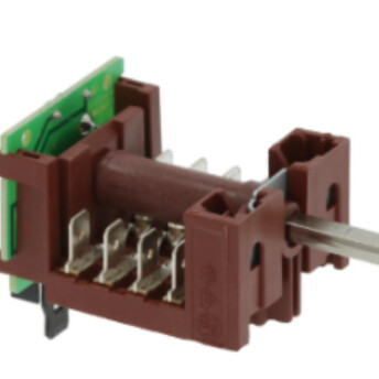 Horeca Parts - Przełącznik funkcji w komplecie z potencjometrem i kablami obciążalność styków 16A 250V - max 150°C Kołek w kształcie litery D ø 6x4,6 mm