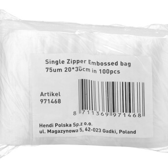 Horeca Parts - Worki moletowane z zamknięciem strunowym do pakowarki próżniowej, wym. 200x300 mm, opakowanie 100 szt.