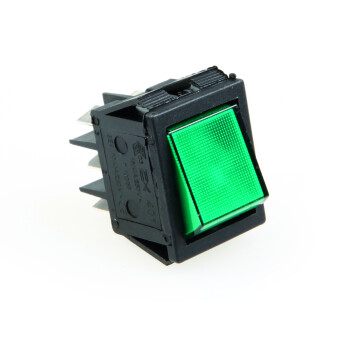 Horeca Parts - Włącznik zielony 16(4)A 250V - max. temperatura 120°C z kontrolką - otwór montażowy 22x30 mm