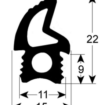 Horeca Parts - Uszczelka drzwi profil 2769 dł. 2140mm  - Piece Tecnoeka EKF4643NGRILL, EKF411, EKF4113D, EKF4113GRILL (01000710, 01000780, 902195, 5084290)