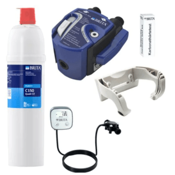 Horeca Parts - Zestaw startowy Brita Głowica 0-70%, 3/8", Uchwyt ścienny, (1000480), Filtr C150, FlowMeter 10-100 (1033041), Test twardości węglanowej (710800)