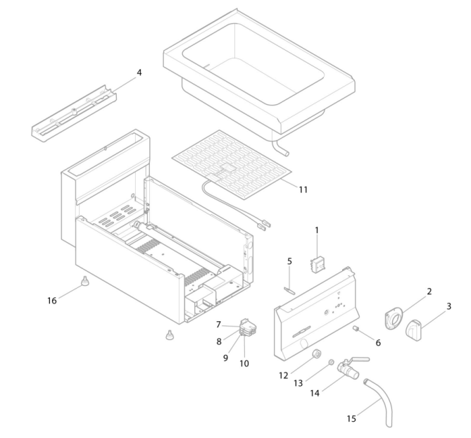 Horeca Parts - Bemar wodny elektryczny - nastawny - 1,2kW - 1x GN 1/1 - z zaworem spustowym - GGM Gastro