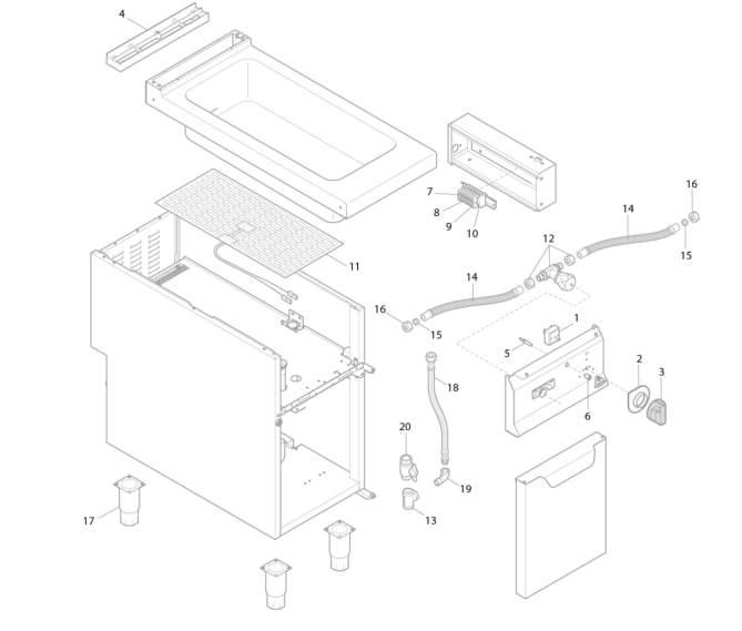 Horeca Parts - Bemar wodny elektryczny - stacjonarny - 1,6kW - 1x GN 1/1 + 1x GN 1/3 - z zaworem spustowym - GGM Gastro
