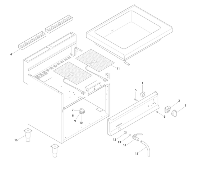 Horeca Parts - Bemar wodny elektryczny - stacjonarny - 2,4kW - 2x GN 1/1 - z szafką dolną - z zaworem spustowym - GGM Gastro