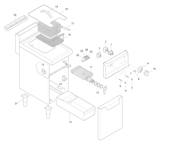 Horeca Parts - Frytownica elektryczna - 10 litrów - 9 kW - GGM Gastro (EFB479H-10)