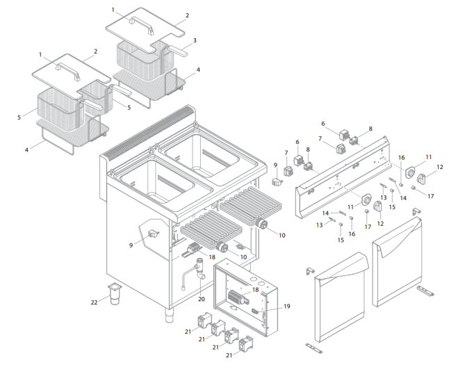 Horeca Parts - Frytownica elektryczna - 18 litrów - 13,5 kW - GGM Gastro (EFB479H-18)