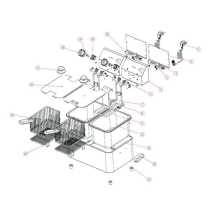 Horeca Parts - Podwójna frytownica elektryczna - 4+4 litry - 5 kW - GGM Gastro (EFH4+4)