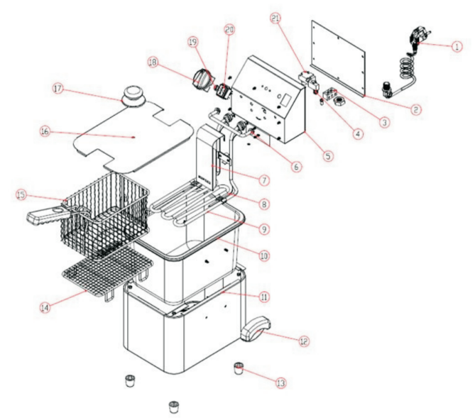 Horeca Parts - Frytownica elektryczna - 4 litry - 2,5 kW - GGM Gastro (EFH4)