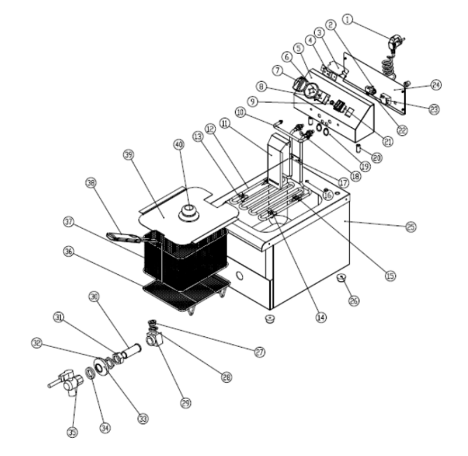 Horeca Parts - Frytownica elektryczna - 8 litrów - 3,25 kW - z kranem spustowym - GGM Gastro (EFMH8)