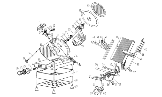 Horeca Parts - Automatyczna krajalnica - 550 W - Nóż: Ø 300 mm - GGM Gastro (AAMH300)