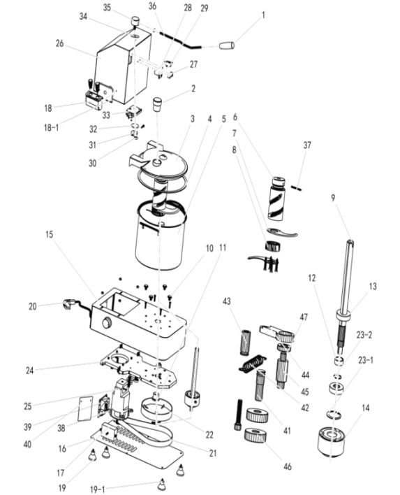 Horeca Parts - Szatkownica do warzyw - 6 litrów - 1,8 kW - 230 V - 986-2470 obr/min - GGM Gastro (CUH6N)