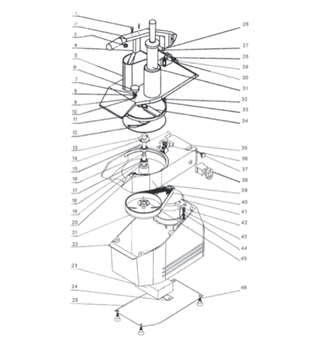 Horeca Parts - Elektryczna krajalnica do warzyw - 550 W - bez tarcz do cięcia - GGM Gastro (GEH)