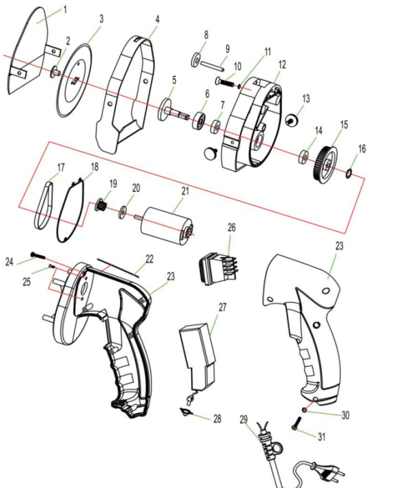 Horeca Parts - Elektryczna krajalnica do kebaba - wydajność: 60 kg/dzień - GGM Gastro (KS100E#SMRP100)