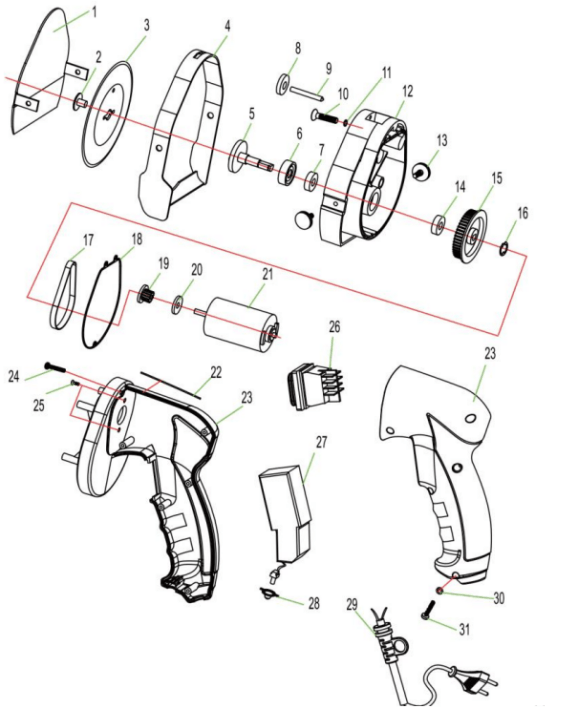 Horeca Parts - Elektryczna krajalnica do kebaba - Wydajność: 60 kg/dzień - GGM Gastro (KS100E)