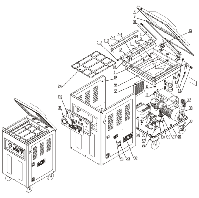 Horeca Parts - Pakowarka próżniowa komorowa - 20m3/godz. - 900W - GGM Gastro (VMKH-500)