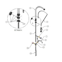 Horeca Parts - Bateria zlewozmywakowa z prysznicem Hendi 970515