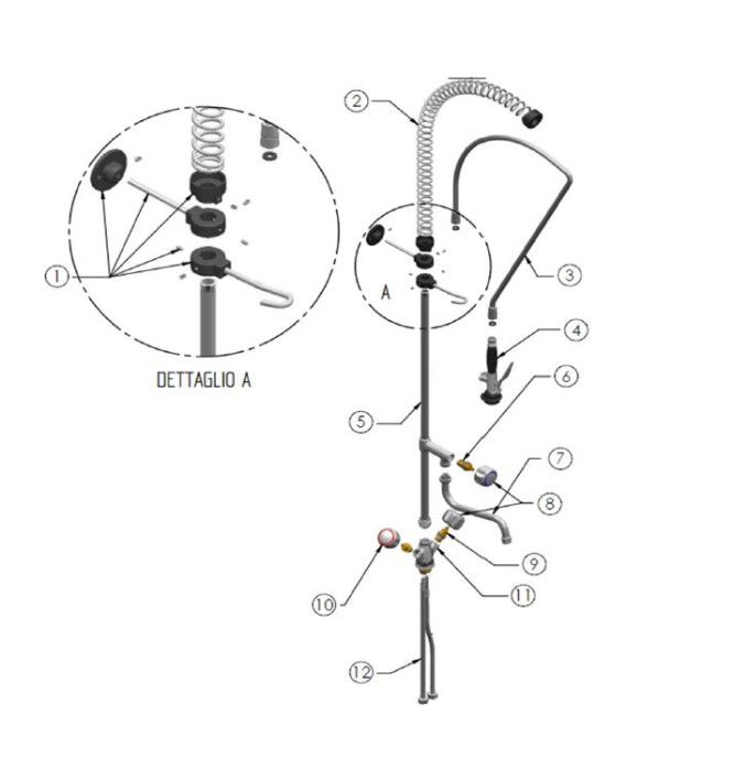 Horeca Parts - Bateria zlewozmywakowa z prysznicem Hendi 970515