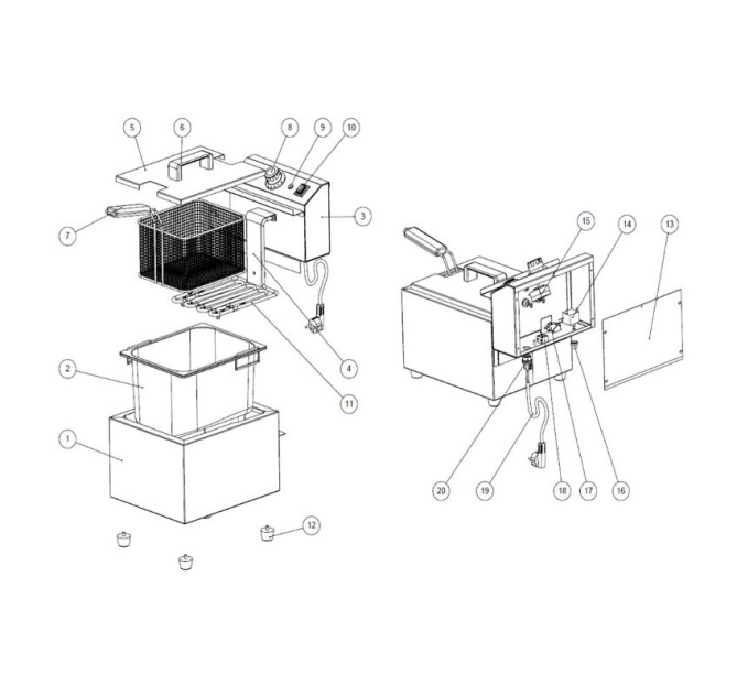 Horeca Parts - Frytownica manualna 8l