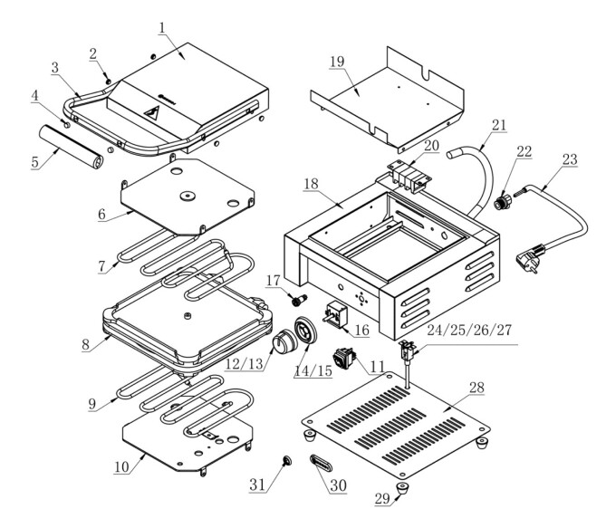 Horeca Parts - Gofrownica Hendi 212134