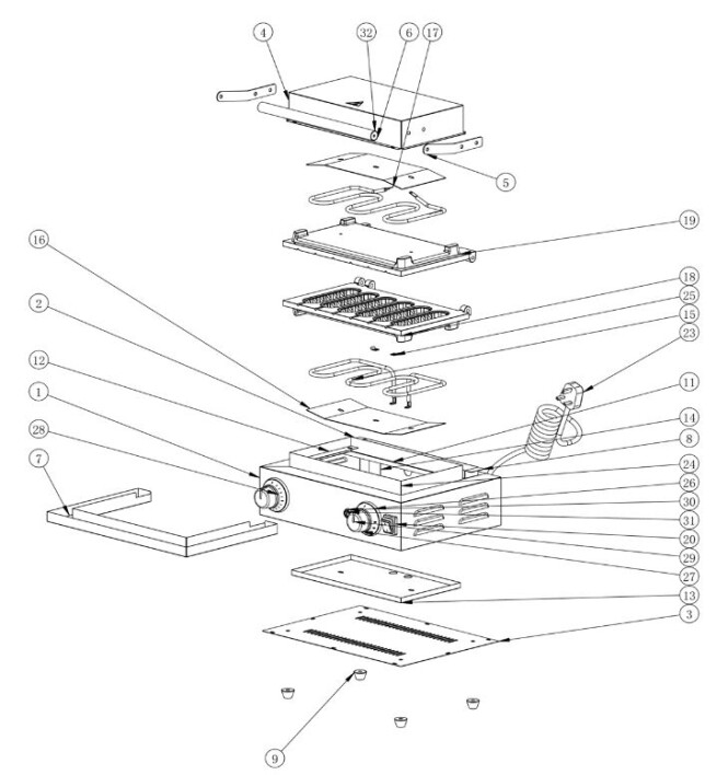 Horeca Parts - Gofrownica  Hendi 212189