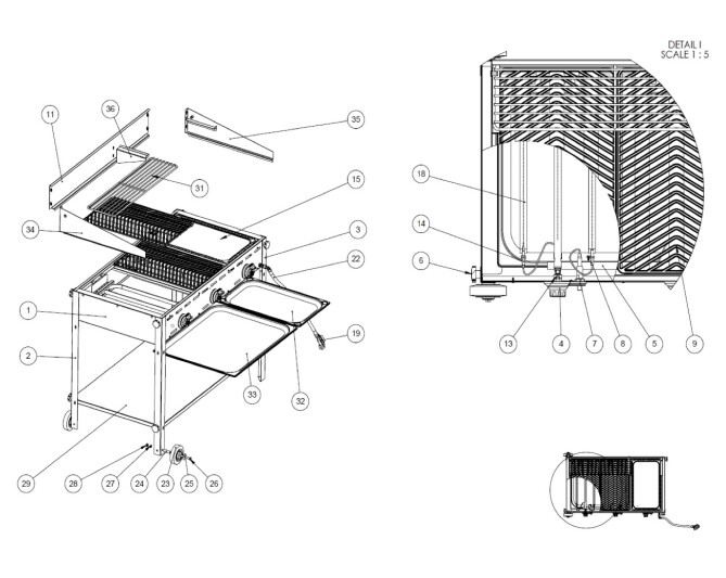 Horeca Parts - Grill gazowy 3 palnikowy  Hendi 149591