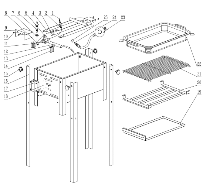 Horeca Parts - Grill gazowy GRILL MASTER MINI Hendi 154700