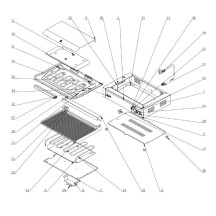 Horeca Parts - Grill kontaktowy Panini XL 230V/2700W 548x415x15
