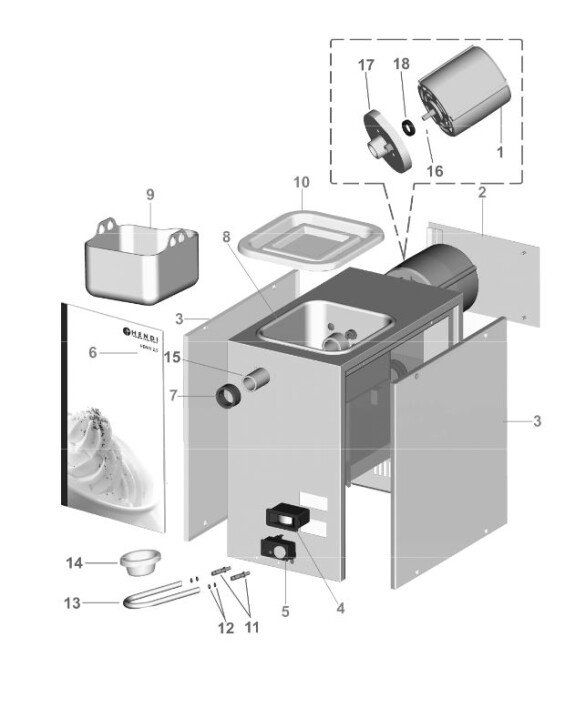 Horeca Parts - Maszyna do bitej śmietany 2,5 L (290927 Barmatic)