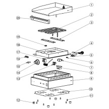 Horeca Parts - Płyta grillowa, HENDI, Kitchen Line, gładka, 220-240V/2000W, 326x445x(H)225mm