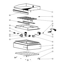 Horeca Parts - Płyta grillowa w połowie żebrowana, HENDI, Kitchen Line, 1/2 gładka, 1/2 ryflowana, 220-240V/2400W, 527x404x(H)233mm