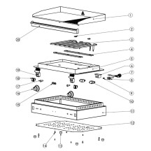 Horeca Parts - Płyta grillowa w ⅓ żebrowana, HENDI, Kitchen Line, 2/3 gładka, 1/3 ryflowana, 220-240V/3500W, 697x474x(H)241mm