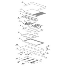 Horeca Parts - Płyta grillowa w ⅓ żebrowana, HENDI, Profi Line, 2/3 gładka, 1/3 ryflowana, 230V/3500W, 720x530x(H)250mm