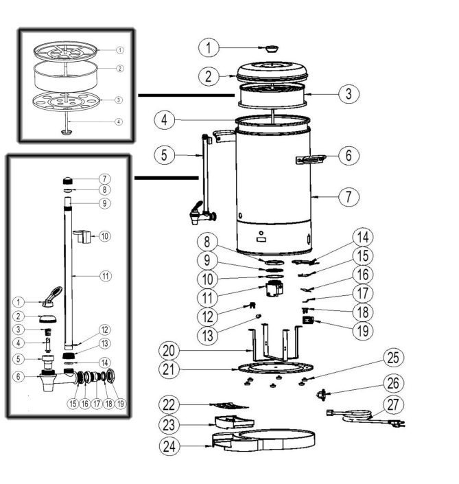 Horeca Parts - Perkolator / zapaczacz do kawy Hendi 10L (211205)