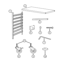 Horeca Parts - Wózek do transportu pojemników 7× GN 1/1, 445 x 615 x (H) 945 mm, Hendi