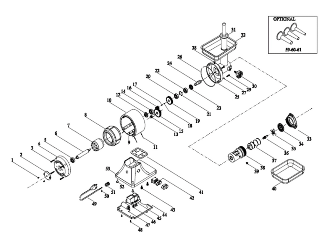 Horeca Parts - Wilk / maszynka do mięsa HENDI 12 - 282200