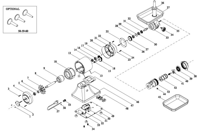 Horeca Parts - Wilk / maszynka do mięsa Hendi 22 (282007)