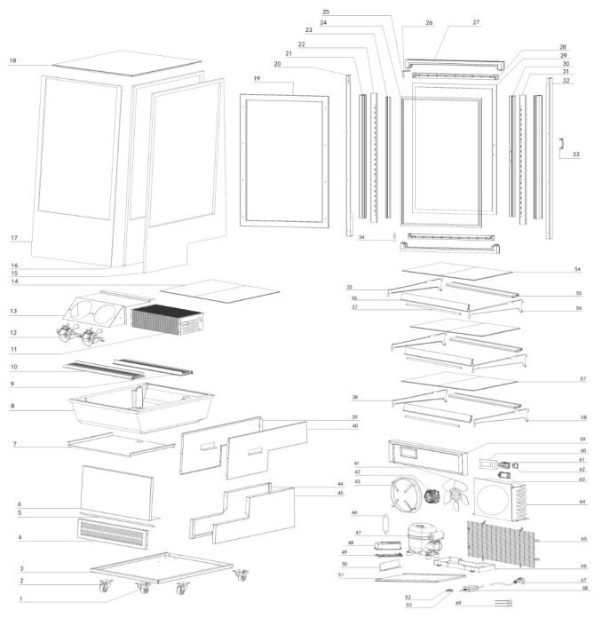 Horeca Parts - Witryna chłodząca 3-półkowa Hendi 233306