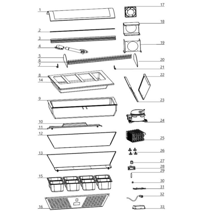 Horeca Parts - Witryna chłodnicza nastawna Hendi 233672