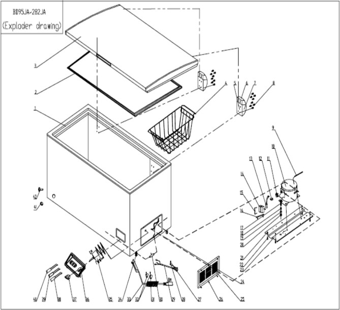 Horeca Parts - Zamrażarka skrzyniowa Hendi 100L (233801)