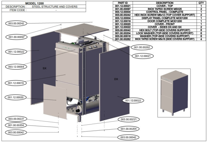 Horeca Parts - Zmywarka do tac i garów 50x60 elektroniczna z dozownikiem detergentu i pompą spustową 5kW 230V Hendi 236567
