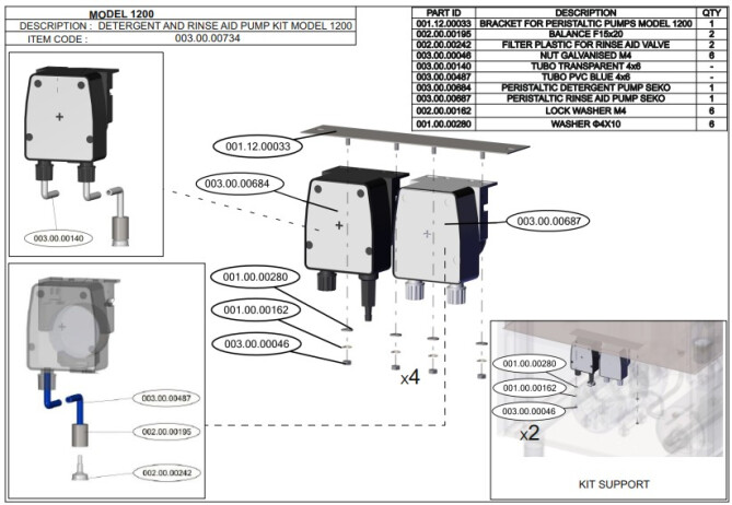 Horeca Parts - Zmywarka do tac i garów 50x60 elektroniczna z dozownikiem detergentu i pompą spustową 5kW 230V Hendi 236567
