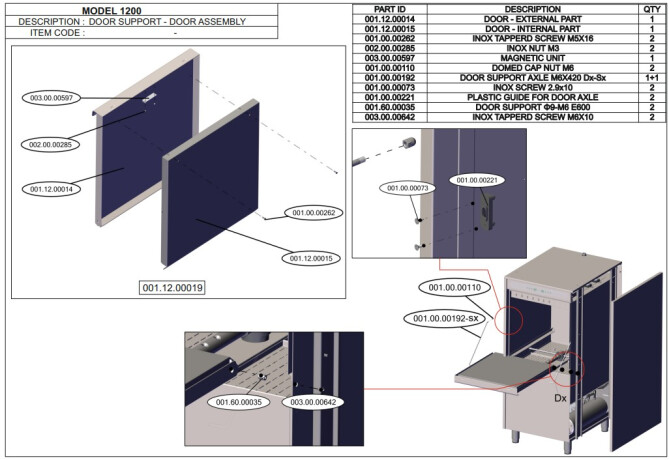 Horeca Parts - Zmywarka do tac i garów 50x60 elektroniczna z dozownikiem detergentu i pompą spustową 5kW 230V Hendi 236567