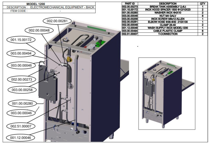 Horeca Parts - Zmywarka do tac i garów 50x60 elektroniczna z dozownikiem detergentu i pompą spustową 5kW 230V Hendi 236567