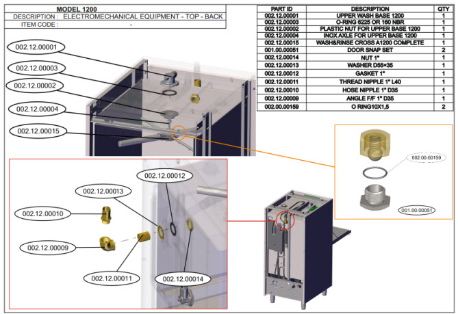 Horeca Parts - Zmywarka do tac i garów 50x60 elektroniczna z dozownikiem detergentu i pompą spustową 5kW 230V Hendi 236567