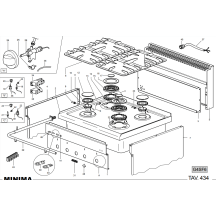 Horeca Parts - Kuchnia gazowa MBM z piekarnikiem gazowym statycznym M600 - G4SF6