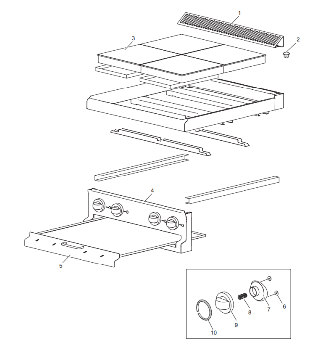 Horeca Parts - Kuchnia elektryczna MBM na podstawie z trzech stron zamkniętej, 4-płytowa, linia 700 - kod MG7E4AP77Q