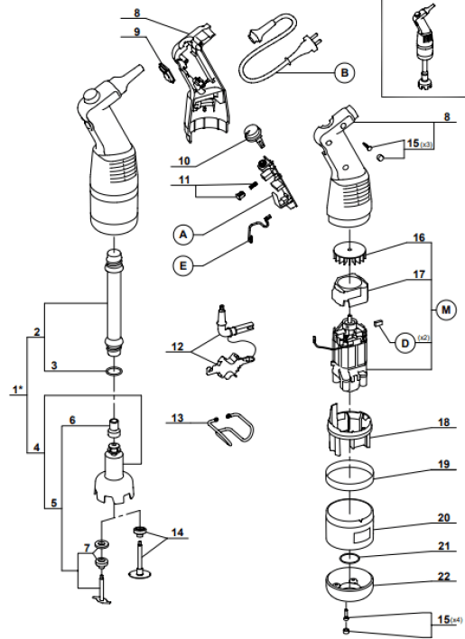 Horeca Parts - Mikser ręczny Robot Coupe MP 240