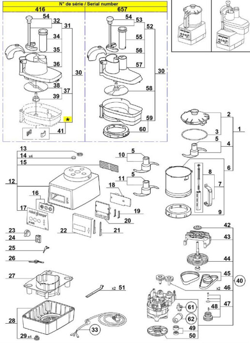 Horeca Parts - Szatkownica / Kuter R402 230V/50/1 Stalgast 712403